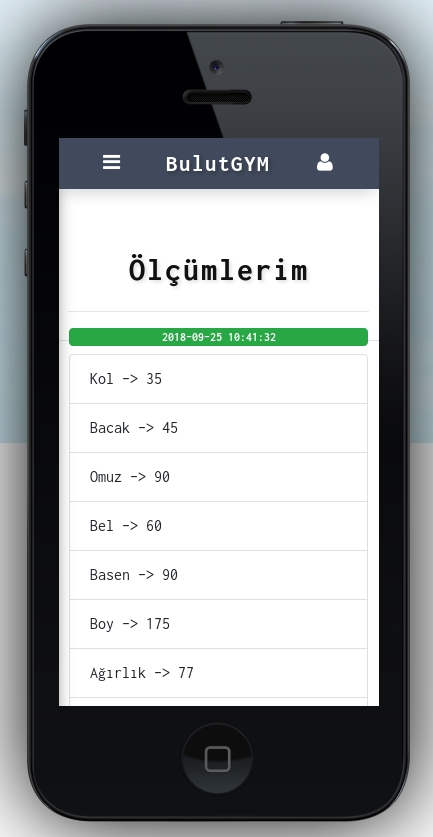 spor salonu programı ölçüm üye uygulaması